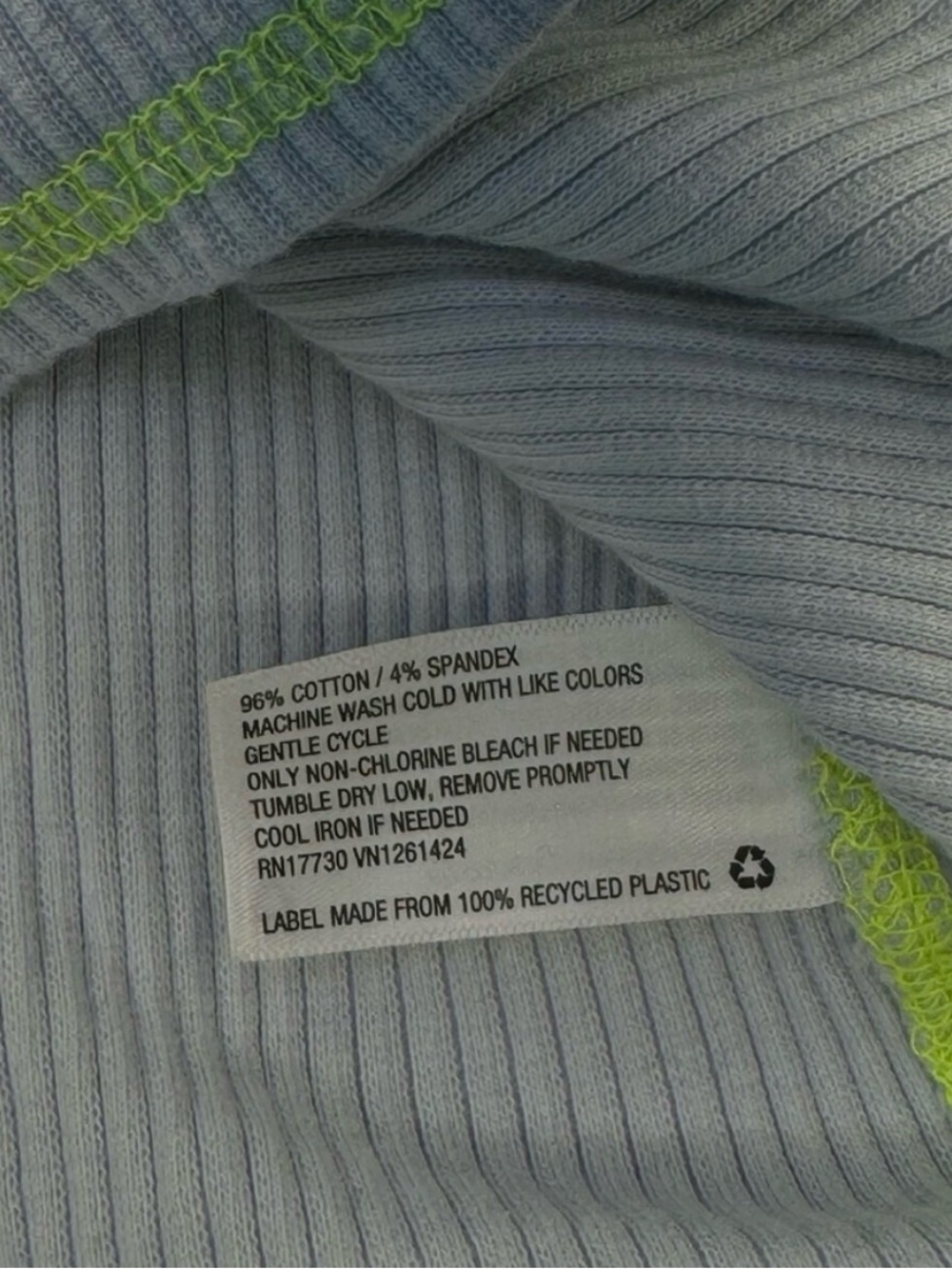 WILD FABLE Shirt Blue with Neon Green Stitching Long Sleeve / XL / Stitch Ribbed - Picture 4 of 7